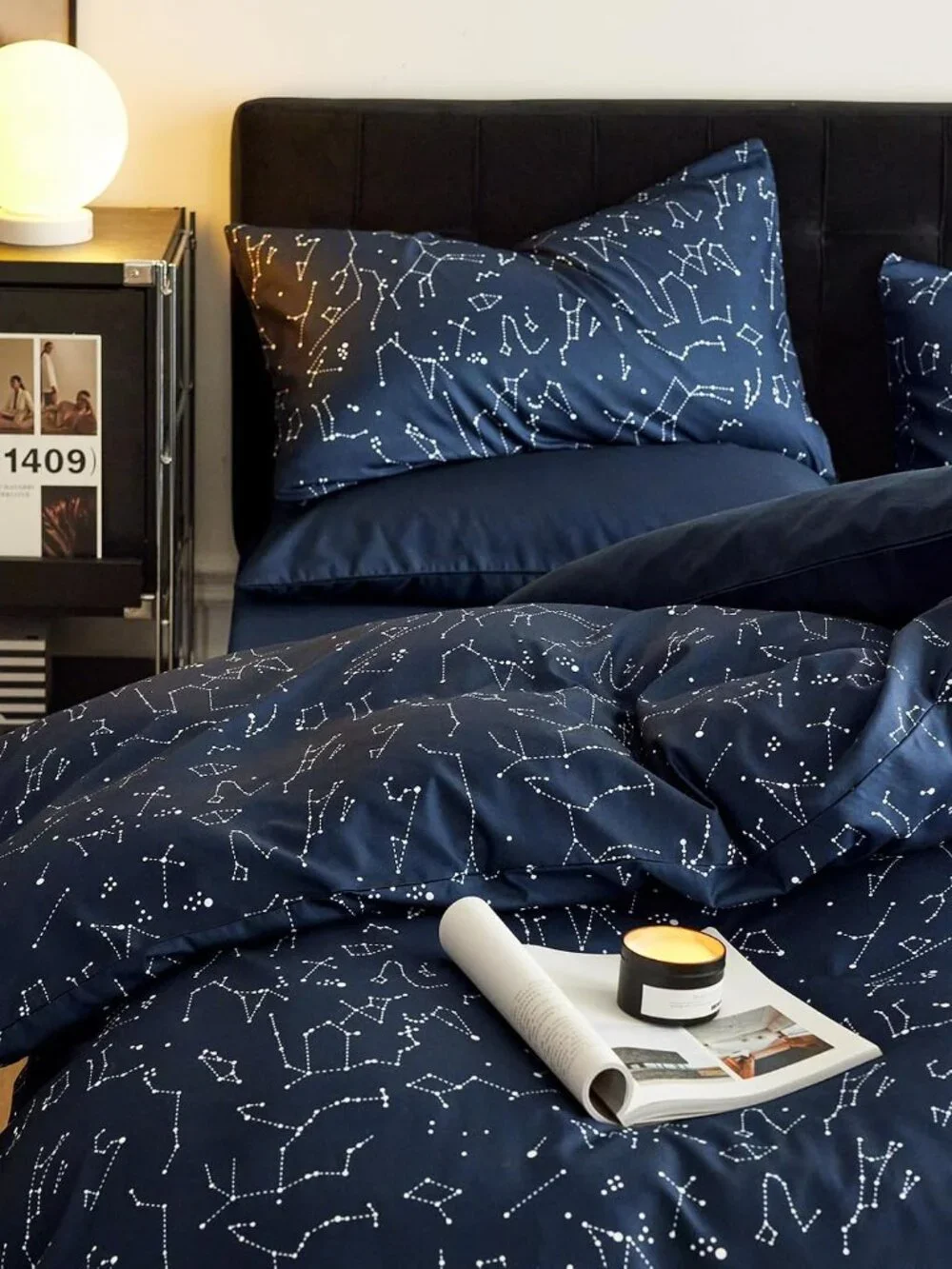 Constellation Comforter Set, Celestial Space Star Galaxy Astrology, Soft Lightwe